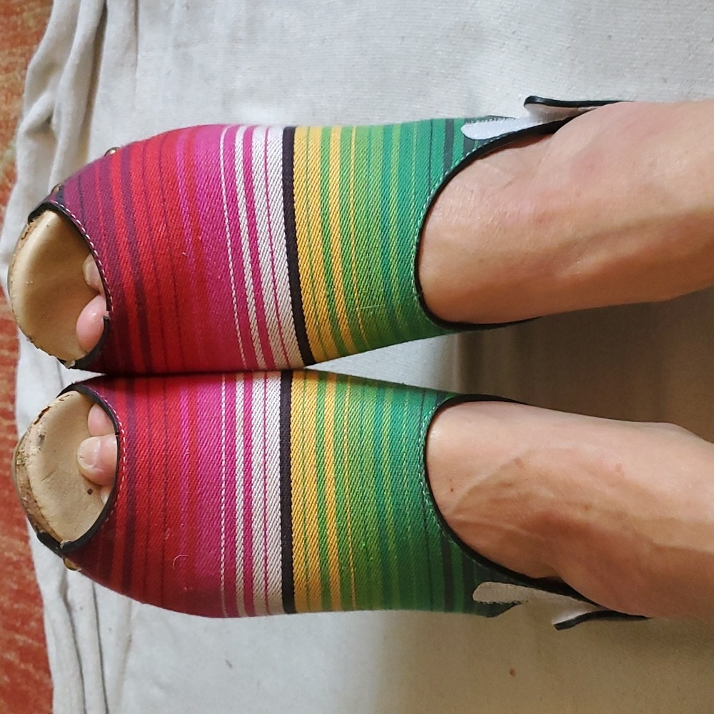 Volatile Rainbow Cork wedges.